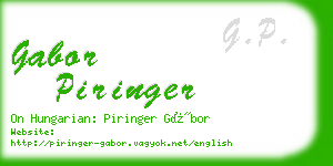 gabor piringer business card